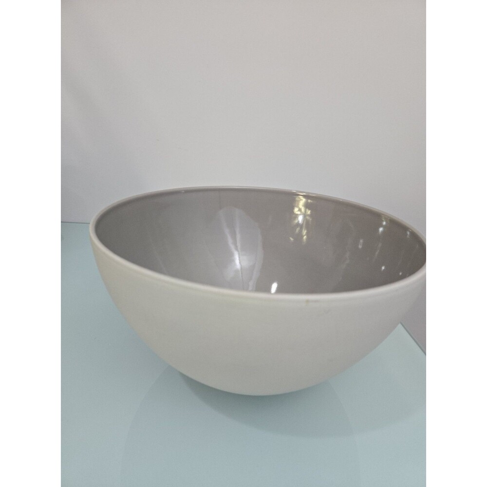 Calvin Klein Large Serving Bowl Gray Beige Modern Minimalist Ceramic 10”